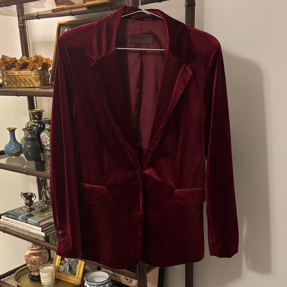Blank NYC Deep Burgundy Velvet Blazer